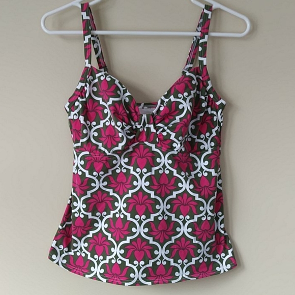 Lands' End Swim Lands End Floral Pink Print Tankini Top S Poshmark